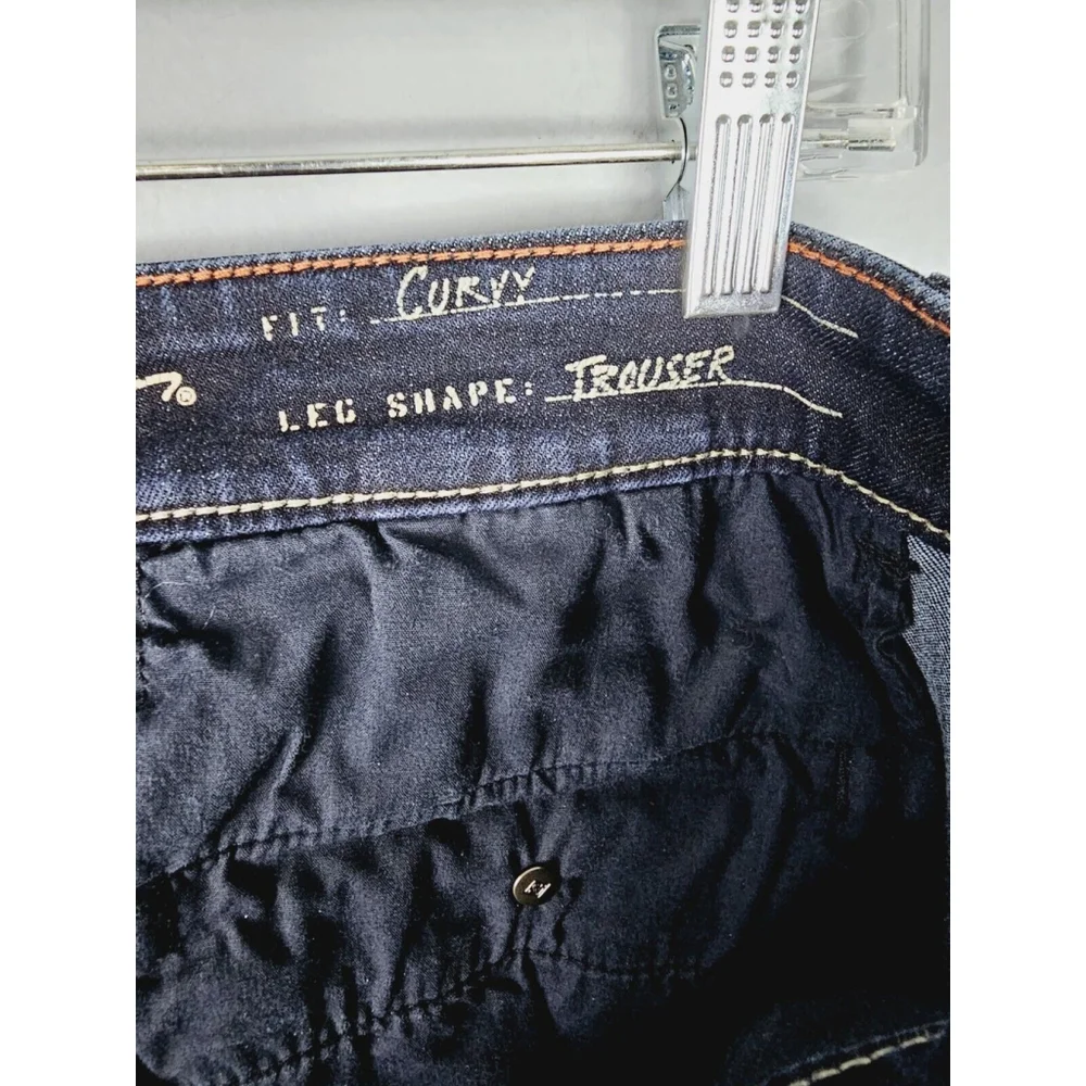 Eddie Bauer Women’s Curvy Trouser Denim Jeans Stretch Dark Blue Wash Size 16 - Picture 8 of 10